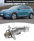 Engine Coolant Thermostat Housing Assembly For Hyundai Elantra 2.0L L4 Gas 2017 2020 And Veloster 2.0L L4 Gas 2017 2020 Replacement Part 255002E085 Base Premium Upgrade with car