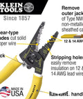 Dual NM Cable Stripper And Cutter For 12 And 14 AWG Wire, Strips 12/2 And 14/2 Outer Jacket, Locking Design, Made In USA