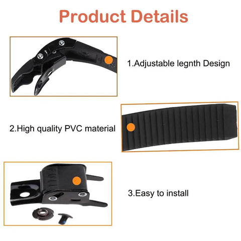 Replacement Roller Skate Strap Set, 2 Pack Inline Skate Buckles With Screws, Durable PVC Energy Straps, quick install details