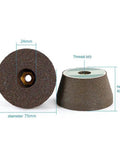 Heavy Duty Emery Buffing Wheel For Tile Granite Stone Marble Ceramic Carving And Polishing With Thickened Abrasive Sanding Disc Angle Grinder Tool Super Durable And High Performance 100 Grit, 75mm diameter, 40mm height.