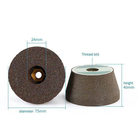 Heavy Duty Emery Buffing Wheel For Tile Granite Stone Marble Ceramic Carving And Polishing With Thickened Abrasive Sanding Disc Angle Grinder Tool Super Durable And High Performance 100 Grit, 75mm diameter, 40mm height.