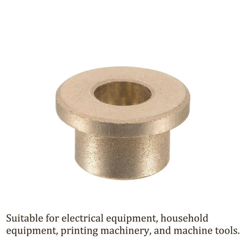 4 Pack Flange Sleeve Bearing 6mm x 10mm x 8mm Self Lubricating Bronze Bushing For Machine Shafts, close-up view