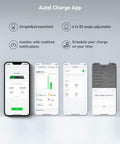 Autel Charge App interface for Smart Level 2 EV Charger Up To 50 Amp 240 Volt Indoor Outdoor Car Charging Station