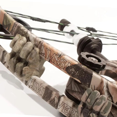 Camouflage bow limbs with TwistLox Dampener For Split Limb Bows Purple, Cuts Noise And Vibration, Easy Slide In Twist Lock detail
