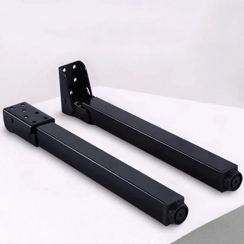 Four Pack Heavy Duty Adjustable Metal Furniture Legs Black Folding 90 Degree Table Feet Height Adjustable 0 To 10mm Self Locking Iron Supports