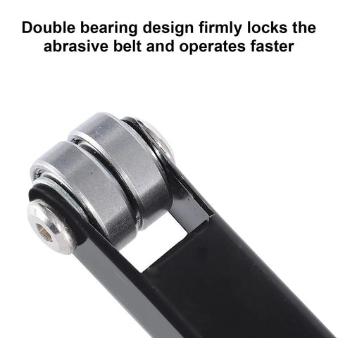 Heavy Duty Angle Grinder Belt Sander Adapter Built Tough With Wear Resistant Alloy for quick abrasive belt locking.