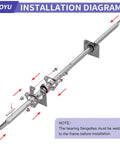 Installation diagram of Heavy Duty Go Kart Live Axle Kit 44 Inch With 1 Inch Diameter, components labeled for assembly.