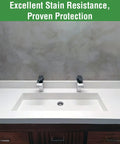 Bathroom countertop sealed with Concrete Countertop Sealer For DIY Kitchens And Surfaces, Food Safe Water Based Non Toxic Finish.