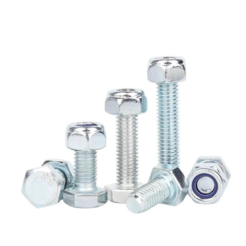 Premium SS304 Stainless Steel M6 Hex Head Bolts With Anti Loosening Lock Nuts Kit 50 Sets for DIY fastening