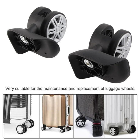 2 Pack Universal Luggage Replacement Wheels 360 Degree Silent Swivel Casters For Suitcases And Trolleys With 12 Screws