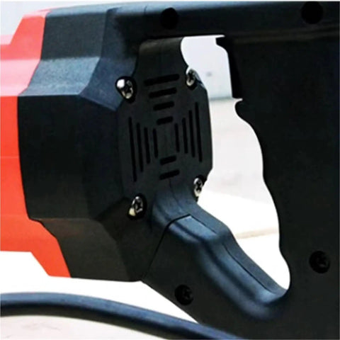Close-up view of Portable Electric Hydraulic Rebar Cutter And Bender For Steel Bars Up To 16mm handle and grip.