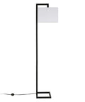 68 Inch Tall Floor Lamp With White Fabric Drum Shade In Blackened Bronze Finish Delivers Cozy Ambient Lighting For Relaxing Evenings In The Living Room Or Beside Your Couch, standing against a white background.