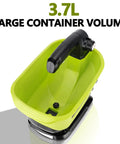 Cordless Grass Seed Spreader For Lawn Care With Ryobi 18V Battery Compatibility showing 3.7L container volume