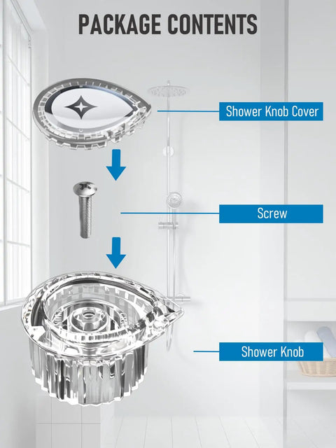 Shower Faucet Handle Replacement Kit 100710 Clear Acrylic Knob, Screw, and Cover for Posi-Temp Valve DIY Install
