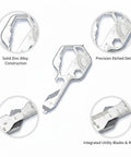 Zinc Alloy Multitool Keychain With Screwdriver Wrench And Bottle Opener featuring precision etched details and integrated ruler.