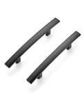 Two 35 Pack Matte Black Cabinet Pulls Curved Arch Kitchen Drawer Handles 5 And 3 Sixteenths Inch Length 3 Inch Hole Centers Zinc Alloy Built Tough Easy Install For Cabinets And Furniture