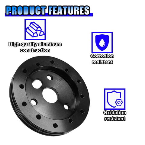 Half Inch Steering Wheel Hub Adapter Spacer Beefed Up Aluminum Conversion Kit Drop Right In Bolt On Fitment Upgrade For Custom Car And Truck Rigs Solid Black with product features.