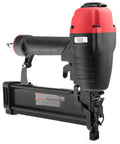 Pro Grade 16 Gauge Pneumatic Straight Finish Nailer with tool-free depth adjustment showcased in profile view