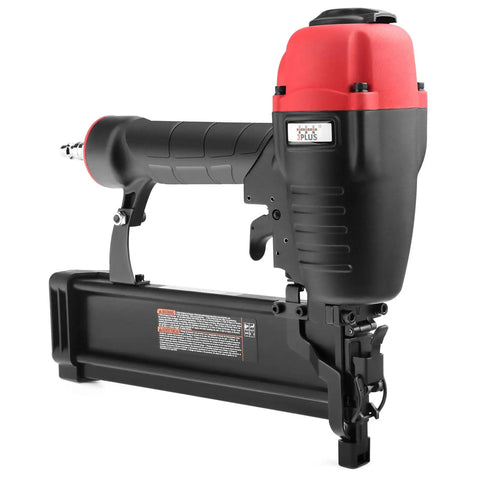 Pro Grade 16 Gauge Pneumatic Straight Finish Nailer with tool-free depth adjustment showcased in profile view