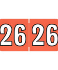 2026 Year Labels For End Tab File Folders Coral And Black Color Coded Colwell Jewel Tone Style USA Made 500 Roll