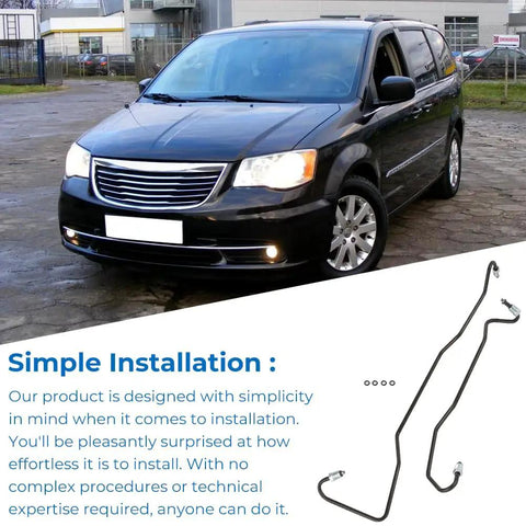Dodge Grand Caravan 2011-2020 Chrysler Town Country 2011-2016 Ram CV 2013-2015 Hard Hydraulic Rack And Pinion Transfer Line Black Iron