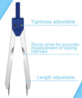 8 Pack EKG Calipers With Ruler, Stainless Steel ECG Measuring Tools For Nursing, Precise Electrocardiogram Drafting Divider In Blue, Durable, Rust Resistant And Easy To Use In Hospital Settings, blue stainless steel caliper