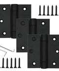 3.5 Inch Self Closing Stainless Steel Door Hinges Beefy Heavy Duty Spring Loaded Auto Close With Square Corner Matte Black Finish 3 Pack Ideal For Home Or Business Doors With Included Hardware And Easy Installation