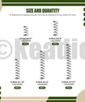 Mini Stainless Steel Compression Springs Kit 100Pcs 5 Size Assortment image showing size and quantity details.