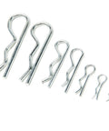 Alloy Steel R Shaped Cotter Pin Assortment Kit With 6 Sizes, 530 795 1060 Pcs, heavy duty hairpin clips in various sizes