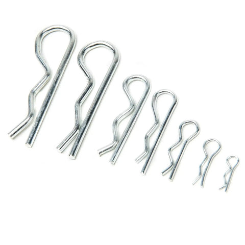 Alloy Steel R Shaped Cotter Pin Assortment Kit With 6 Sizes, 530 795 1060 Pcs, heavy duty hairpin clips in various sizes