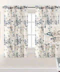 Linen Sheer Curtains For Living Room And Bedroom 63 Inch Long Light Filtering Rod Pocket Panels Two Panels Floral Print