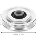 Beefed-Up Aluminum Alloy Pulley Wheel For Cable Machine Attachments Heavy-Duty Fitness Gear Bearing System Strength Training For Gym And Home Use Outer Diameter 70mm, silver pulley wheel with 70mm size label