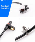 Premium Rear Abs Wheel Speed Sensor Pair For Awd Nissan Rogue And X Trail Driver And Passenger Side connectors and cable details.