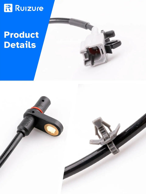 Premium Rear Abs Wheel Speed Sensor Pair For Awd Nissan Rogue And X Trail Driver And Passenger Side connectors and cable details.