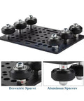 Groove Frame Connection Plate Kit For 3D Printers 20 To 80mm Wide Frames With Six Wheels Black Aluminum Solid POM Plate Flexible Mounting Holes for motors and accessories