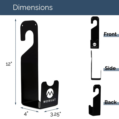 Heavy Duty 150 Foot Hose Hanger With Rust Resistant Metal Wall Mount Organizer dimensions and views