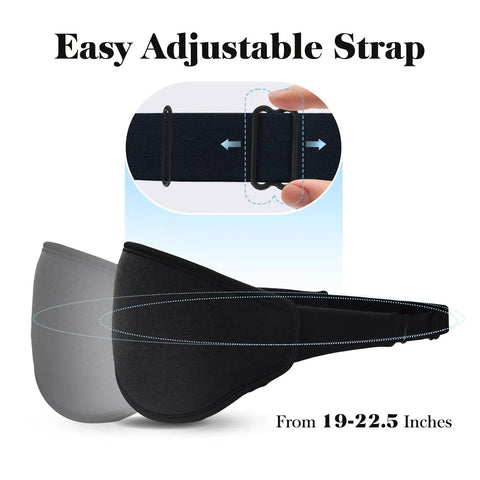 3D Eye Mask For Sleep And Travel For Men And Women, 100 Percent Pressure Free Contoured Eye Pockets, adjustable strap detail
