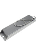 Servo resistor module RXLG 500W, aluminum-cased with ribbed heatsink and dual wires, angled side view