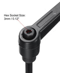 Adjustable Clamping Lever Set M6 Thread Push Button Ratchet Handle With Locked Rotating Screw Knobs Carbon Steel 3mm Hex Socket