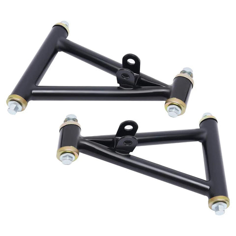 Front Suspension Swingarm Assembly Upgrade Kit With Upper And Lower Swingarms And Shocks For DIY ATV Quad Bike Buggy Go Kart Parts 195mm 220mm Heavy Duty Build Beast Mode Ready featuring 2 black upper swingarms
