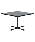 Gray Granite Top 42 Inch Square Bar Table With Black Cast Iron Base And Steel Column For Cafe And Break Room High Pressure Laminate Top