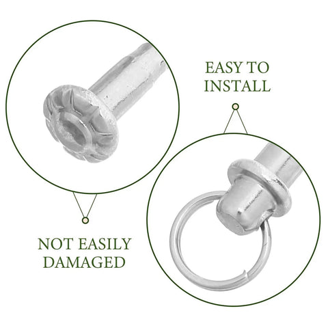 Close-up of Premium Stainless Steel Fan Axle Rivet Kit Six Piece Set showing sturdy design and easy installation features.