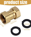 Sturdy Heavy Duty Brass Female To Female Garden Hose Adapter Connector Fits Standard 3/4 Inch Outdoor Nozzles With Extra Sealing Washers For A Leak Proof And Durable Yard Water Flow Setup Today, 46mm size