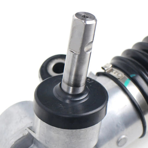 Close-up of Rack And Pinion Power Steering Assembly For 2004 2012 Chevy Malibu 2005 2010 Pontiac G6 2007 2009 Saturn Aura With 2.2L 2.4L 3.5L Engines Drop In Ready For Smooth Steering And Easy Install showing metal construction and shaft detail.