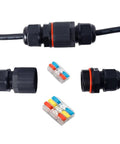 IP68 Waterproof Outdoor Junction Box Kit With 2 Pin And 3 Pin Cable Connectors, black connectors and colorful internal clips