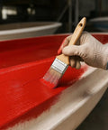 Painting fiberglass mold with Red Tooling Gelcoat Quart With 15cc MEKP Hardener for high visibility and durability