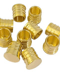 3/4 Inch PEX Barb Plug End Cap Brass Crimp Fittings Pack Of 10 For Water, Heating, Oil And Gas Lines, Lead Free Brass, corrosion resistant