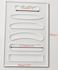 Top Shelf 6 In 1 Board Handle Router Template For Woodworking Pros Premium Clear Acrylic Inlay Guide with various routing sizes.