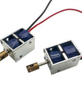 Two Pack Mini Push Pull Linear Solenoids Electromagnets With 5mm Stroke Copper Head Frame Actuators for DC 12V 4A 5 Ohm