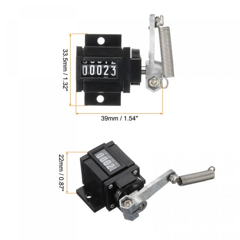 Manual Tally Counter With Spring, 5 Digit Mechanical Clicker That Keeps Count, No Reset To Zero, Handy Pull Counter For Inventory